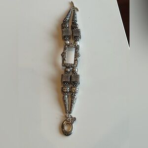 Intricate Silver Vintage-Style Bracelet